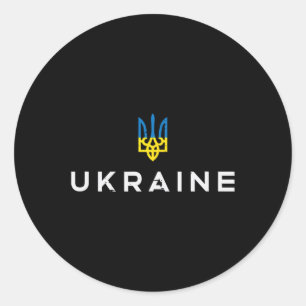 Ukraine Crest Emblem Ukrainian Trident Tryzub Wome Classic Round Sticker