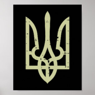 Ukraine Crest Trident Ukrainian Symbol Tryzub Men Poster