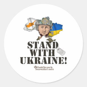 Ukraine Cyprus Flags Selenskyj Stand With Ukraine Classic Round Sticker