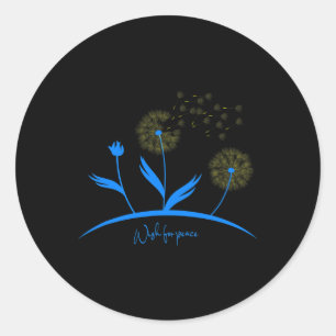 Ukraine Dandelion Wish For Peace Ukrainian Flag Bl Classic Round Sticker