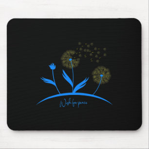 Ukraine Dandelion Wish For Peace Ukrainian Flag Bl Mouse Pad