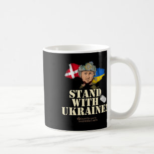 Ukraine Denmark Flags Slogan Stand With Ukraine  Coffee Mug