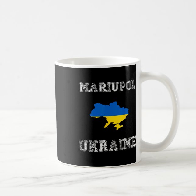 Ukraine Distressed Flag Mariupol Pride  Coffee Mug (Right)