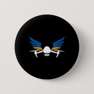 Ukraine Drone Patriotic Ukrainian Fpv Lovers 3 6 Cm Round Badge