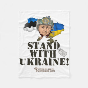 Ukraine Estonia Flags Dog Tag Zelenskyy Stand With Fleece Blanket