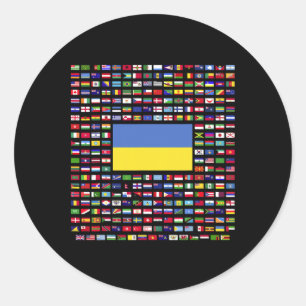 Ukraine Exploring World Flags Classic Round Sticker