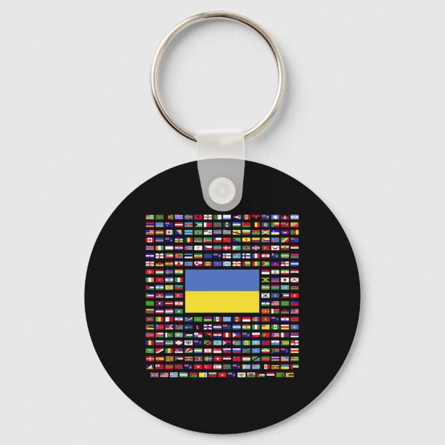 Ukraine Exploring World Flags  Key Ring (Front)
