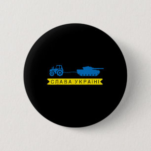 Ukraine Farmer Tractor Stealing A Russian Tank Mem 6 Cm Round Badge