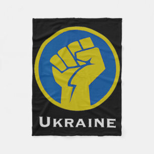 Ukraine Fighting Fist In Blue And Yellow Flag Colo Fleece Blanket