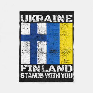 Ukraine Finland Stands With You Finlandian Support Fleece Blanket