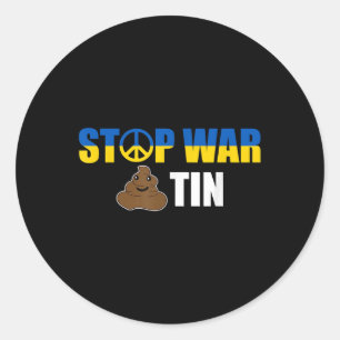 Ukraine Flag Against War Solidarity Peace Classic Round Sticker
