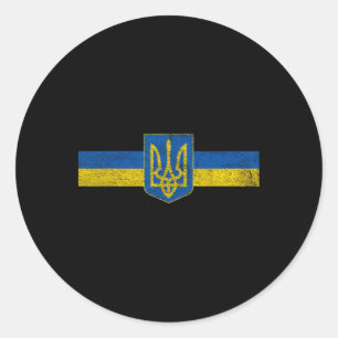 Ukraine Flag And Coat Of Arms Odessa Kiev 1 Classic Round Sticker