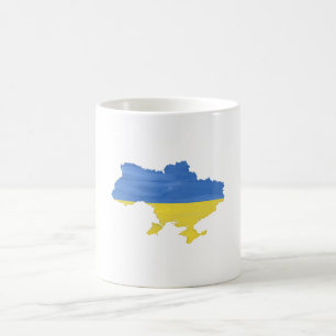 Ukraine flag and map coffee mug