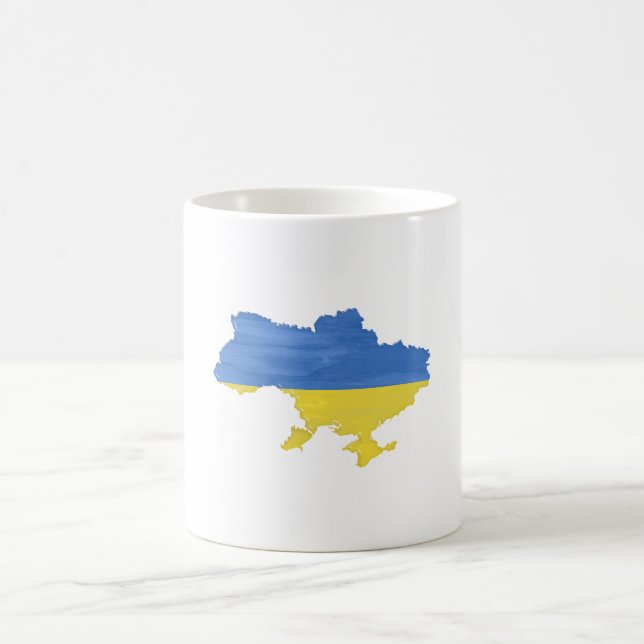 Ukraine flag and map coffee mug (Center)