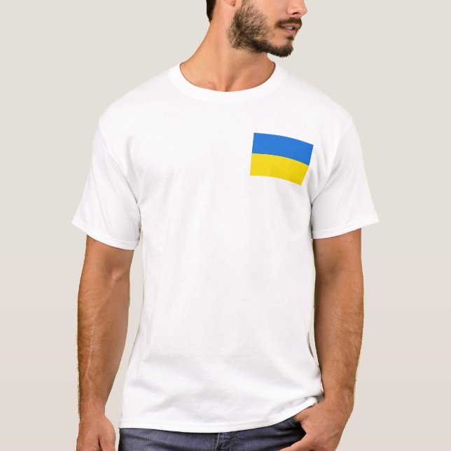 Ukraine Flag and Map T-Shirt (Front)