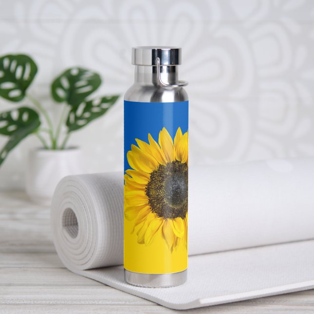Ukraine Flag and Sunflower Water Bottle (Yoga)