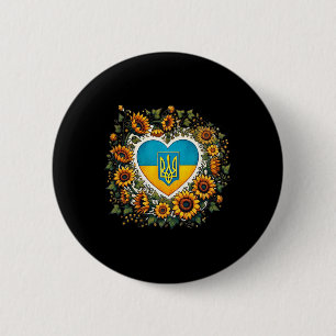 Ukraine Flag And Sunflowers Illustration 1 6 Cm Round Badge