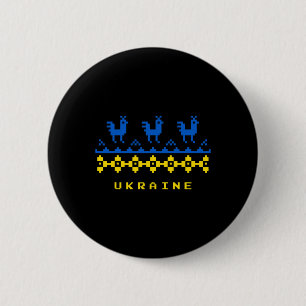Ukraine Flag And Traditional Ukrainian Folk Patter 6 Cm Round Badge