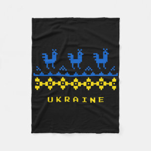 Ukraine Flag And Traditional Ukrainian Folk Patter Fleece Blanket