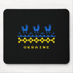Ukraine Flag And Traditional Ukrainian Folk Patter Mouse Pad