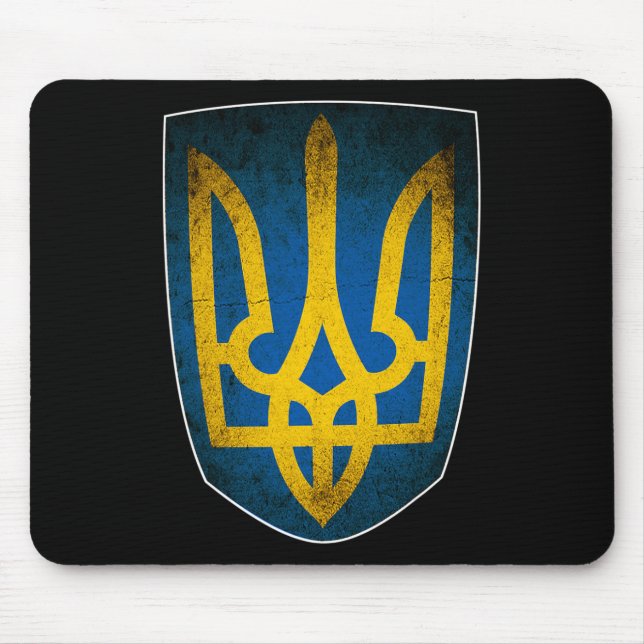 Ukraine Flag And Trident Ukrainian 1  Mouse Pad (Front)