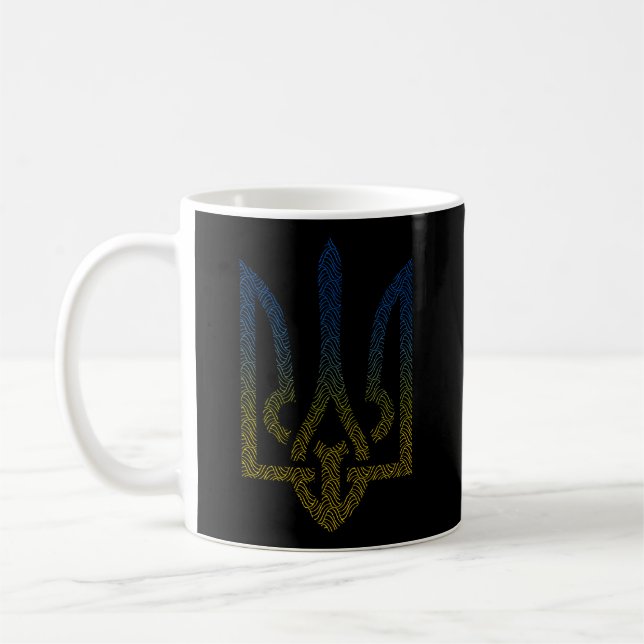 Ukraine Flag And Trident Ukrainian Coffee Mug (Left)