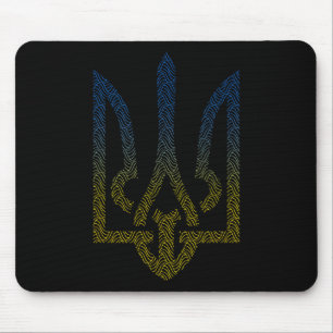 Ukraine Flag And Trident Ukrainian I Stand With Uk Mouse Pad