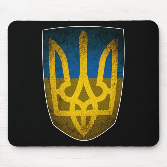 Ukraine Flag And Trident Ukrainian  Mouse Pad (Front)