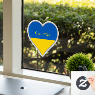 Ukraine Flag Blue Yellow Heart  Thunder_Cove  
