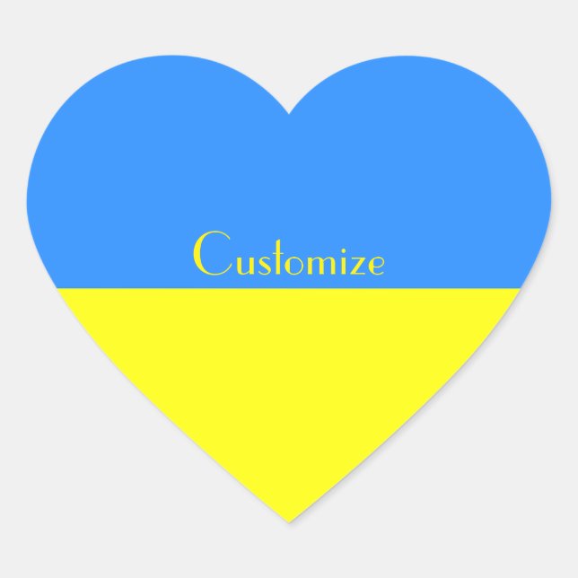 Ukraine Flag Blue Yellow Heart Thunder_Cove Sticker (Front)