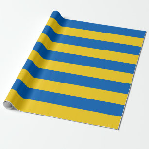 Ukraine Flag Blue Yellow Stripes Wrapping Paper