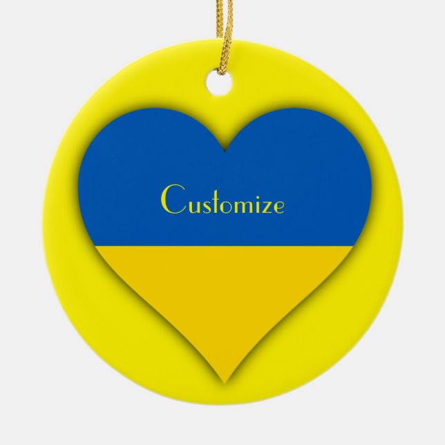 Ukraine Flag Blue Yellow Thunder_Cove  Ceramic Ornament (Front)