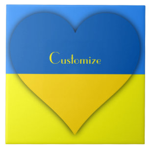 Ukraine Flag Blue Yellow Thunder_Cove Ceramic Tile