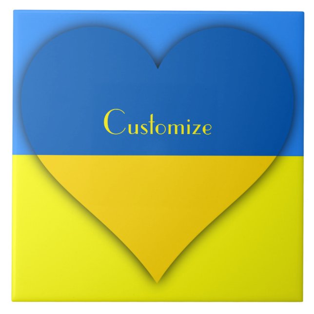 Ukraine Flag Blue Yellow Thunder_Cove  Ceramic Tile (Front)