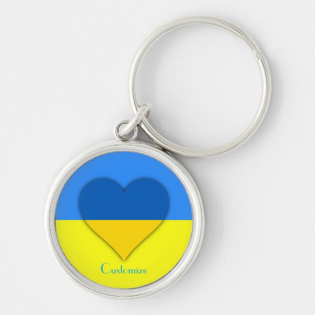 Ukraine Flag Blue Yellow Thunder_Cove  Key Ring (Front)