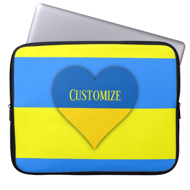 Ukraine Flag Blue Yellow Thunder_Cove  Laptop Sleeve (Front)