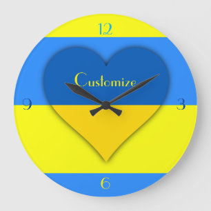 Ukraine Flag Blue Yellow Thunder_Cove  Large Clock