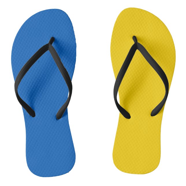 Ukraine Flag Blue Yellow Ukrainian Thongs (Footbed)