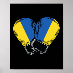 Ukraine Flag Boxing Boxer Ukrainian Flag  Poster