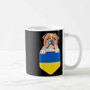 Ukraine Flag Bulldog Dog In Pocket  Coffee Mug