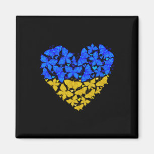 Ukraine Flag Butterfly Heart Vintage Ukrainian Lov Magnet