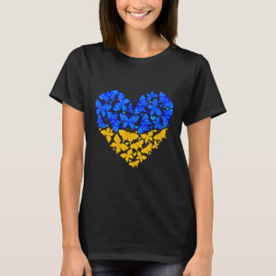 Ukraine Flag Butterfly Heart Vintage Ukrainian Lov T-Shirt