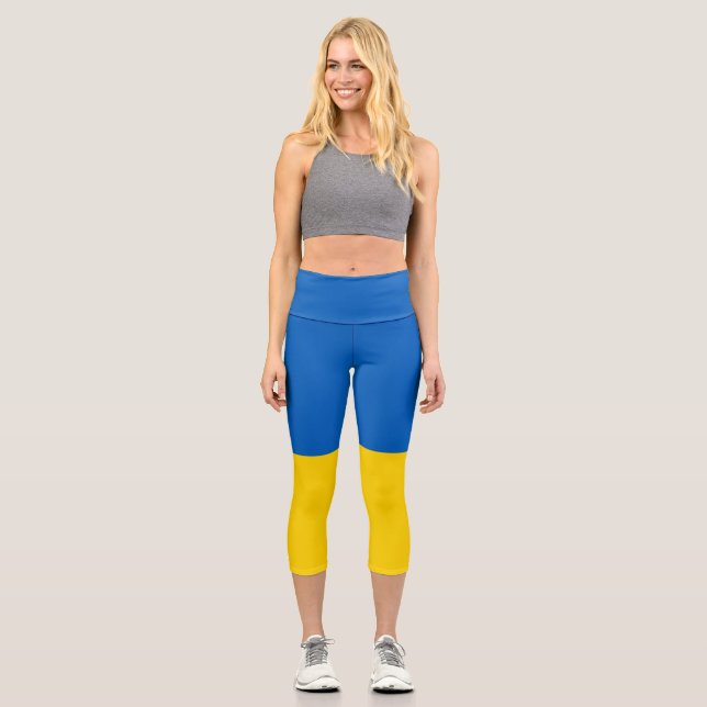 Ukraine flag capri leggings (Front)