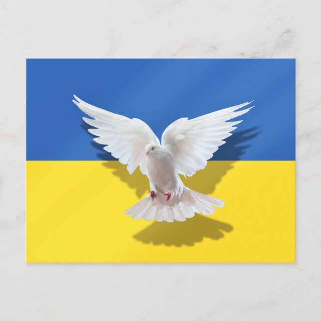 Ukraine Flag Card Dove of Peace - Freedom (Front)