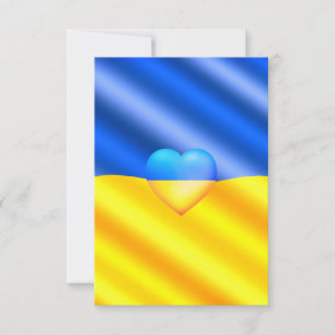 Ukraine Flag Card Heart Support Freedom
