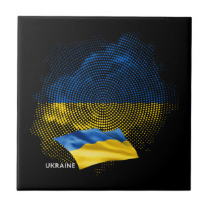Ukraine flag ceramic tile