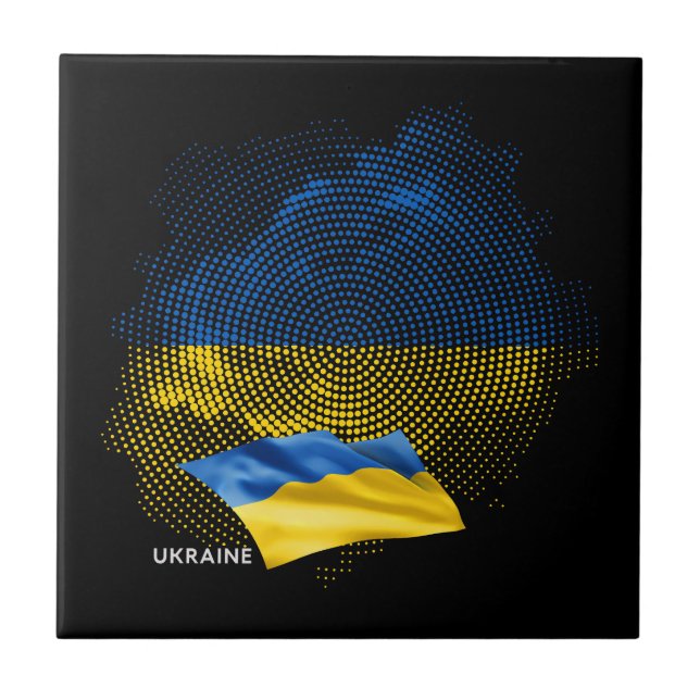 Ukraine flag ceramic tile (Front)