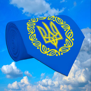 Ukraine, Flag, Coat of Arms, Ukrainian Tryzub Tie
