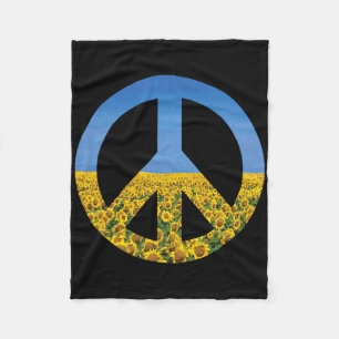 Ukraine Flag Colors Blue Skies Sunflower Field Pea Fleece Blanket