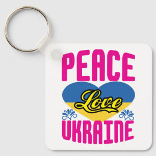 Ukraine Flag Colors Love Peace Key Ring